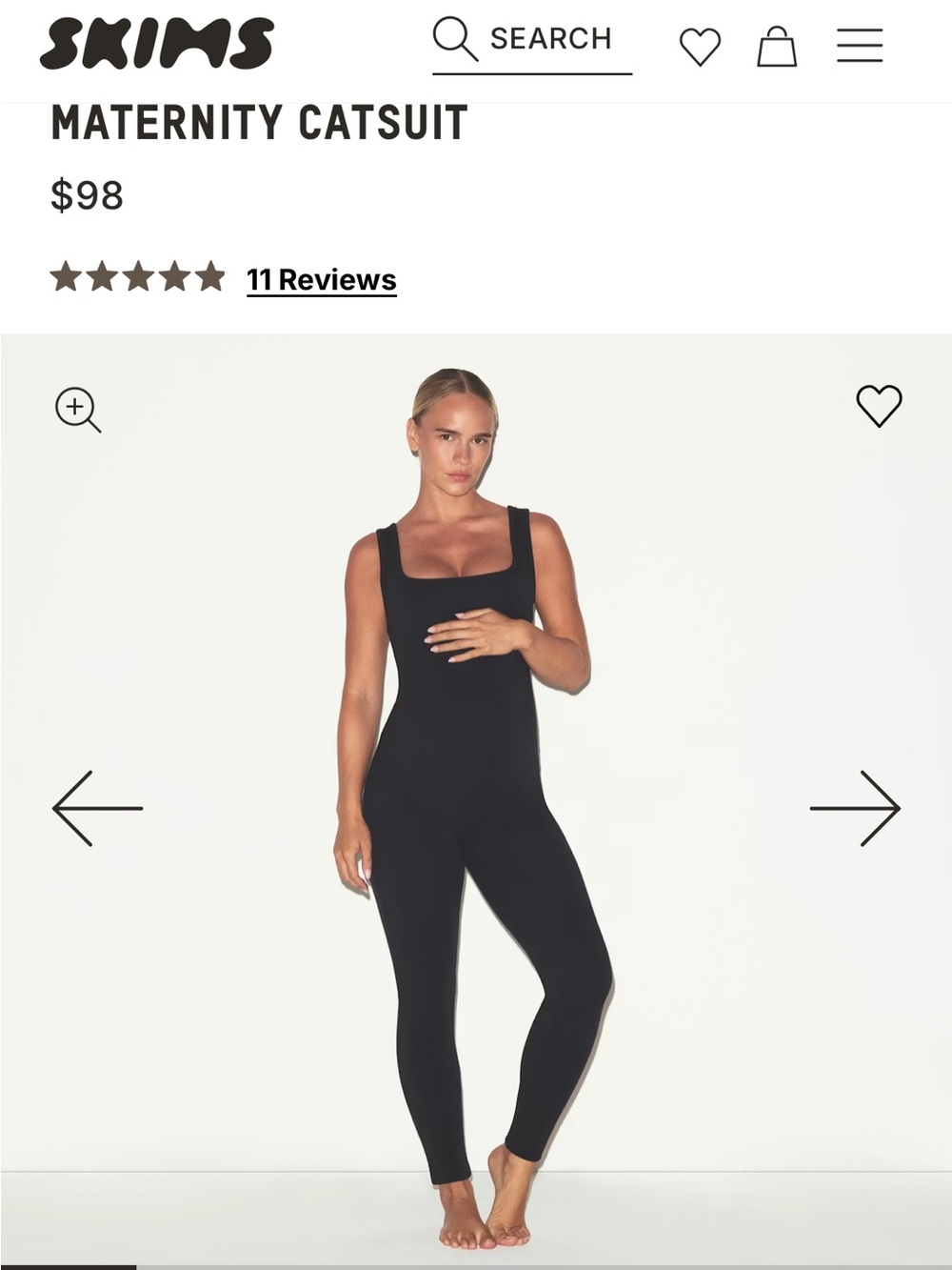 BNWT SKIMS Black Maternity Catsuit